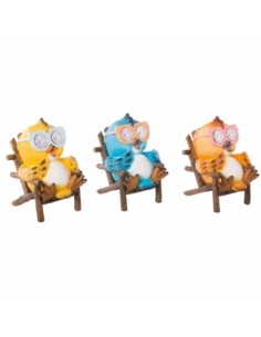 FIGURA DEC. LED SOLAR 12 12 17CM POLIRES SURT E T. BUHO SENT