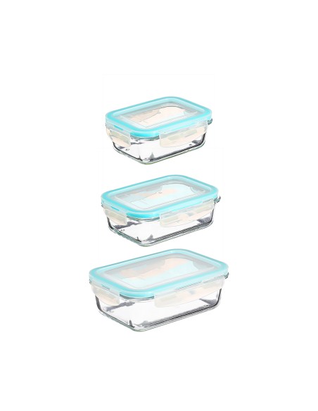 Set 3 fiambreras de cristal tamaños varios