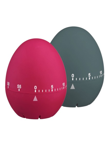 Temporizador tipo huevo con tacto de goma colores surtidos ø7,5 cm