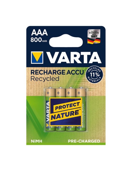 Pila varta recargable accu aaa - hr03 800 ma recycled (blister 4 unid.) ø10,5x44,5mm