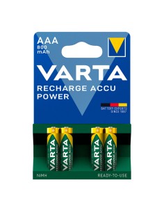Pila varta recargable accu power aaa - hr03 800 ma (blister 4 uds) ø10,5x44,5mm