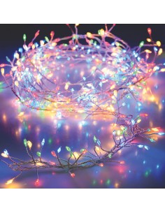 Guirnalda a pilas tipo espino fija 100 leds multicolor 1 m