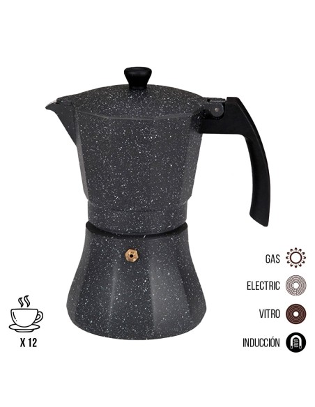Cafetera de aluminio para inducción 12 tazas