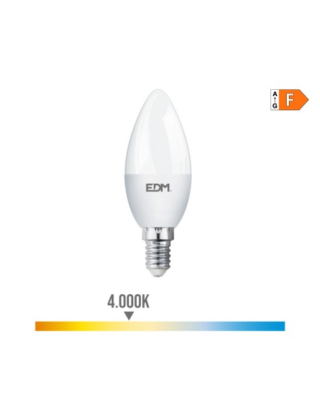 Bombilla vela led e14 7 w 600 lm 4000 k luz dia ø3,5 x 10,7 cm