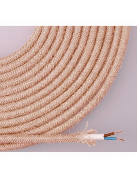 Cable de cuerda de yute tejida y enfundada 2 x 0,75mm 25m euro/m