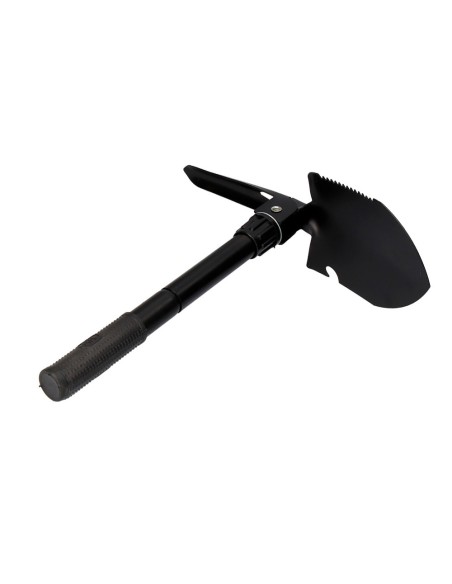 Pala plegable multifuncional de acero color negro 9,5 x 41,5 cm