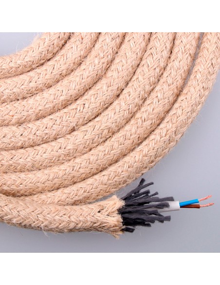 Cable de cuerda de yute redondo 2 x 0,75mm 20m euro/m