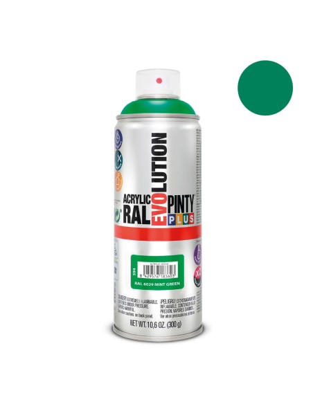 Pintura acrílica spray evolution 520 cc ral 6029 mint green 300 g