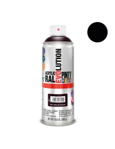 Pintura acrílica spray evolution 520 cc ral 9005 negro intenso