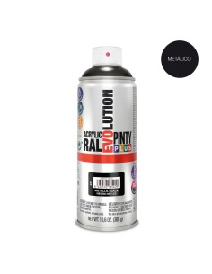 Pintura acrílica spray evolution metalizada 520 cc negro mt153