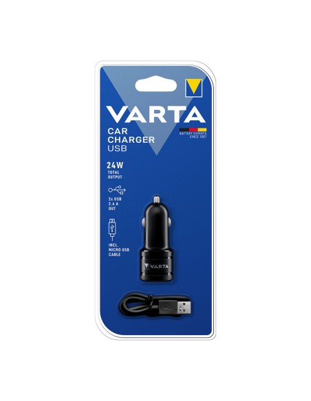 Adaptador cargador varta para coche 2 usb 4,8a