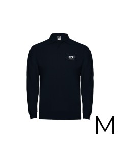 Polo negro manga larga talla-m 65% poliéster 35% algodon
