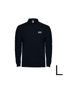 Polo negro manga larga talla-l 65% poliéster 35% algodón