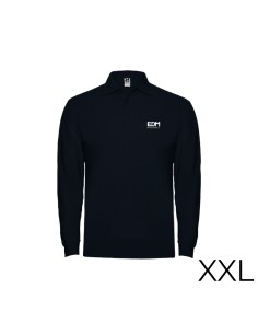 Polo negro manga larga talla-xxl 65% poliéster 35% algodon