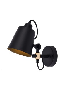 Aplique de pared metalico e27 60 w color negro 25 x 27 cm