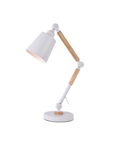 Flexo vintage madera/metal e27 60w color blanco ø17 x 53 cm