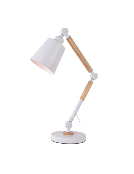 Flexo vintage madera/metal e27 60w color blanco ø17 x 53 cm