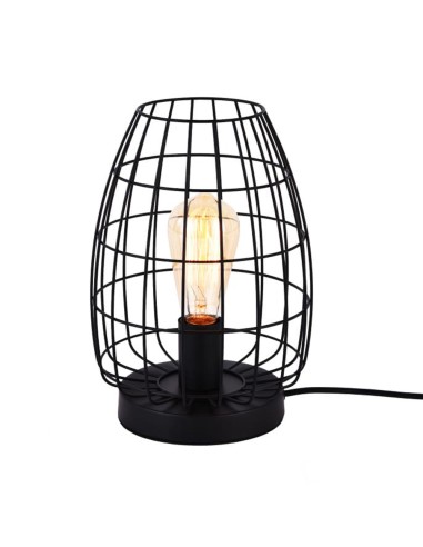 Lámpara de mesa metalica e27 60w color negro ø20 x 27,5 cm