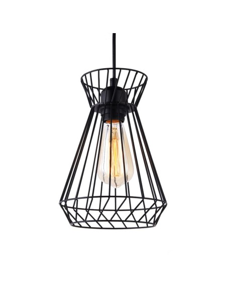 Lámpara de techo metalica e27 60w color negro ø19 x 26 x 130 cm
