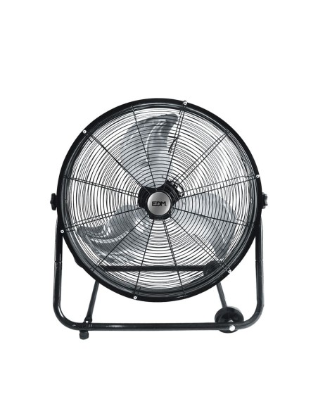 Ventilador industrial de suelo, con ruedas, negro 180 w 59,8 db aspas ø60 x 70 cm