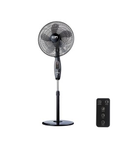Ventilador de pie mando a distancia, negro, potencia 60 w 62,9 db aspas ø40 cm, altura regulable 110-130 cm