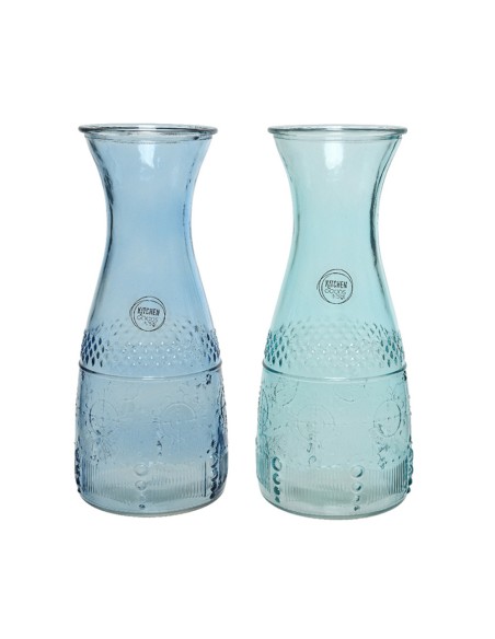 Botella de cristal con relieve ø10 x 25 cm 1,10 l modelos surtidos