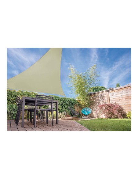 Toldo vela triangulo color arena 3,6 x 3,6 x 3,6 m
