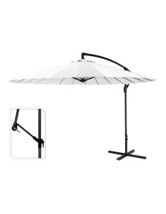 Parasol excéntrico ø300 cm altura maxima 3 m color: blanco
