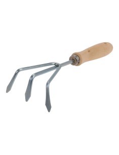 Cultivador de jardineria de 3 púas acero galvanizado 10 x 28,5 cm