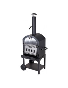 Barbacoa de carbon con horno de piedra 44,5x65x158cm