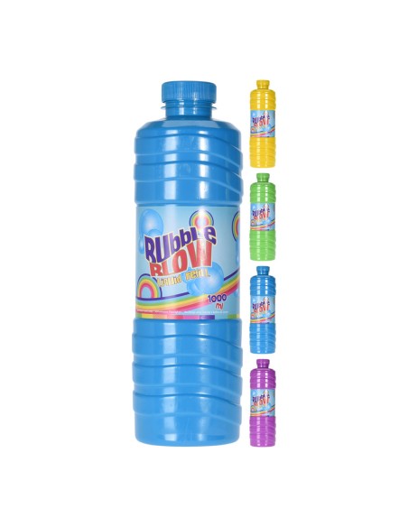 Botella de jabon recambio para burbujas 1 l. colores surtidos