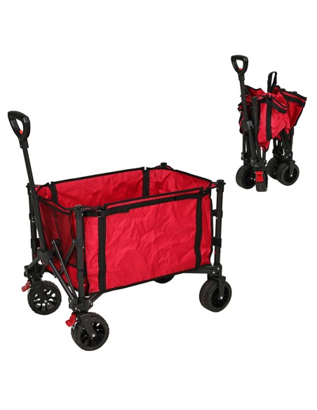 Carro plegable 91 x 47 x 52 cm color rojo