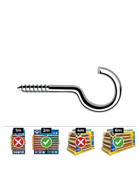 Hembrilla roscada abierta ø2,1 x 25 mm zincado, caja 500 uds