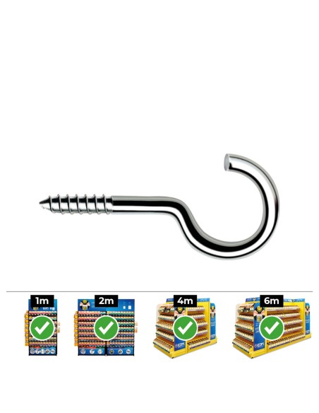 Hembrilla roscada abierta ø2,7 x 40 mm zincado, caja 500 uds