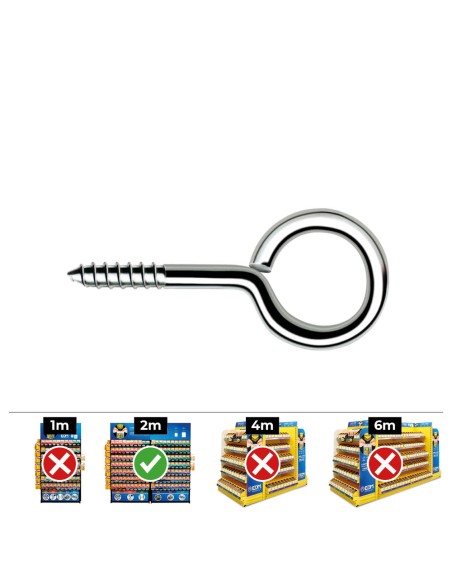 Hembrilla roscada cerrada ø2,4 x 30 mm zincado, caja 500 uds