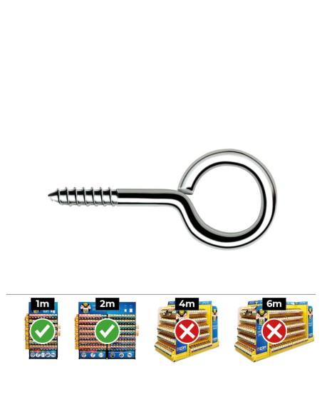 Hembrilla roscada cerrada ø4,0 x 50 mm zincado, caja 250 uds