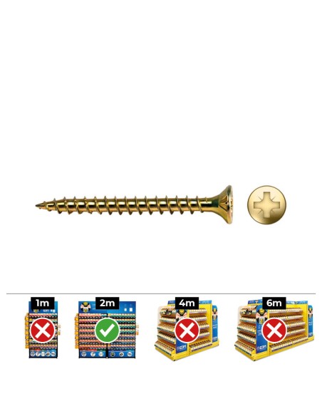 Caja 1000 unidades tornillo madera avellanado pz din/ref vlox ø3 x 20 mm bicromatado+lubr.