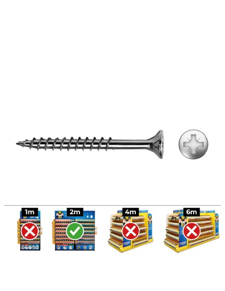 Caja 100 unid. tornillo madera avellanado pz r/parc ref vloxp ø4 x 70 mm zincado