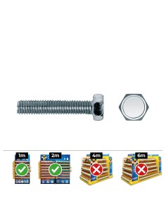 Caja 40 unid. tornillo metrica hexagonal din/ref 933 ø8x70mm zincado celo