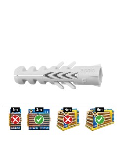 Taco nylon doble antigiro din/ref nf ø6 x 30 mm, caja 100 uds