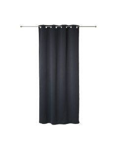 Cortina opaca con ollaos color gris oscuro 260x140cm