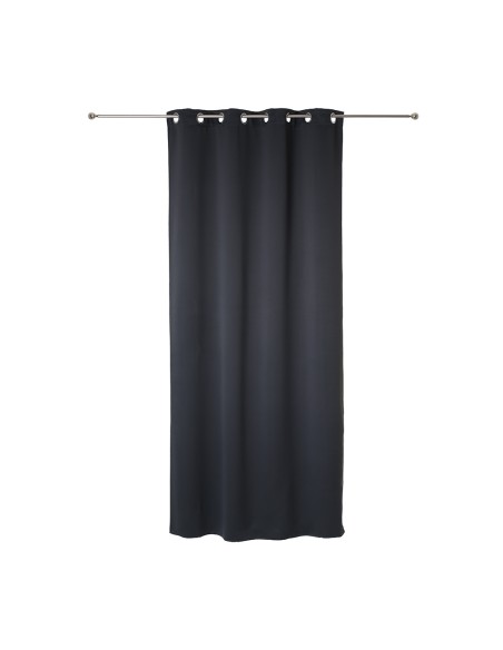 Cortina opaca con ollaos color gris oscuro 260x140cm