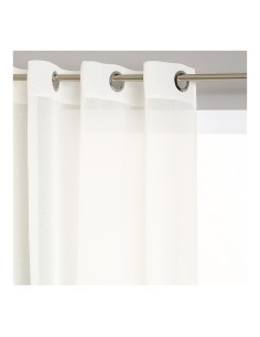 Visillo con ollaos color blanco roto 140x240cm