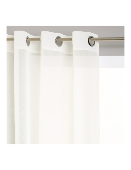Visillo con ollaos color blanco roto 140x240cm