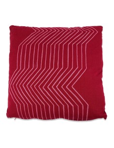 Cojín color rojo con lineas rosas 50 x 12 x 50 cm