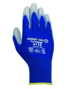 GUANTE MECANICO S7 SMART TIP PU POLIE AZ-GR JUBA