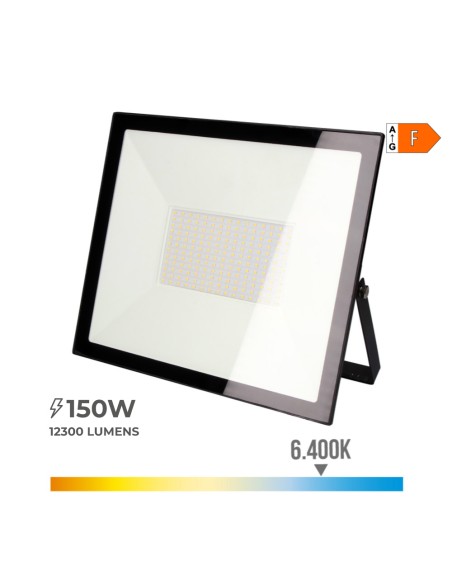 Foco proyector led 150 w 12300 lm 6400 k luz fría 35 x 31 x 4,5 cm