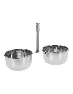 Recipiente doble para salsas acero inoxidable 21 x 9 x 14,5 cm