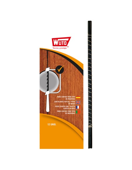 Sierra de marqueteria para madera, 6/13cm 20tpi (blister 12 unid.) wuto