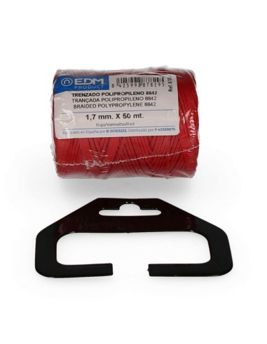 Cordón trenzado polipropileno 8842 rojo, calibre 1,7 mm x 50 m
